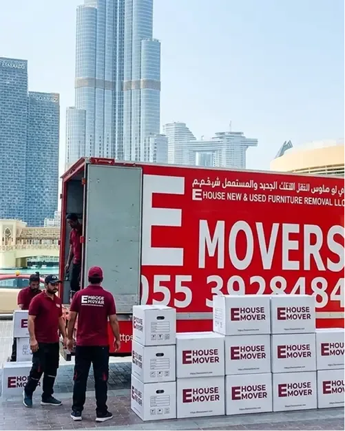 E House Mover Team Carefully Packing Kitchen Items
