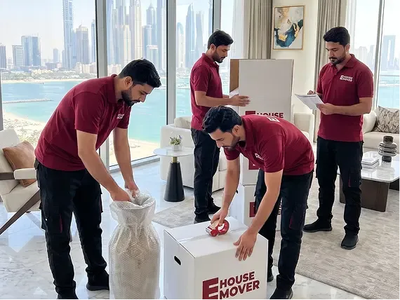 E House Mover Team Handling Artwork with Professional Care