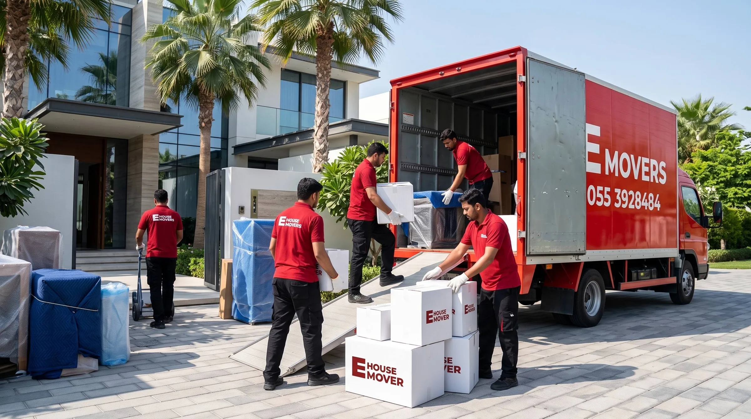 E House Mover crew loading items