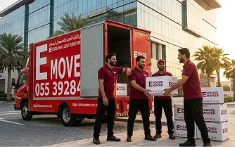 E house team loading boxes