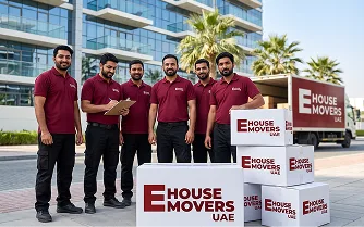 E House Mover UAE team showing off work
