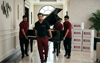 E House Mover UAE team in Dubai moving the piano