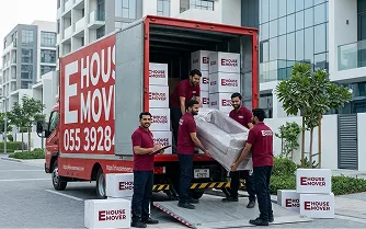 movers team loading furniture