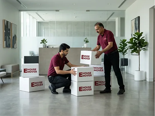 it equipments packed in boxes