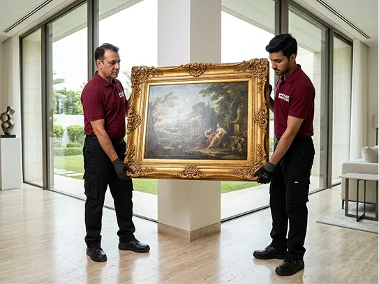 Crew carrying legendary painting