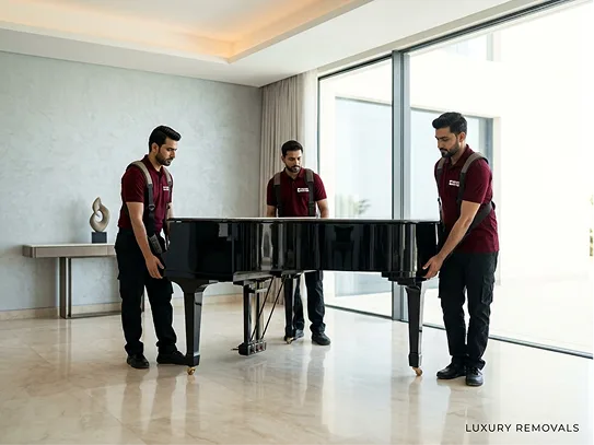 e house mover team moving piano